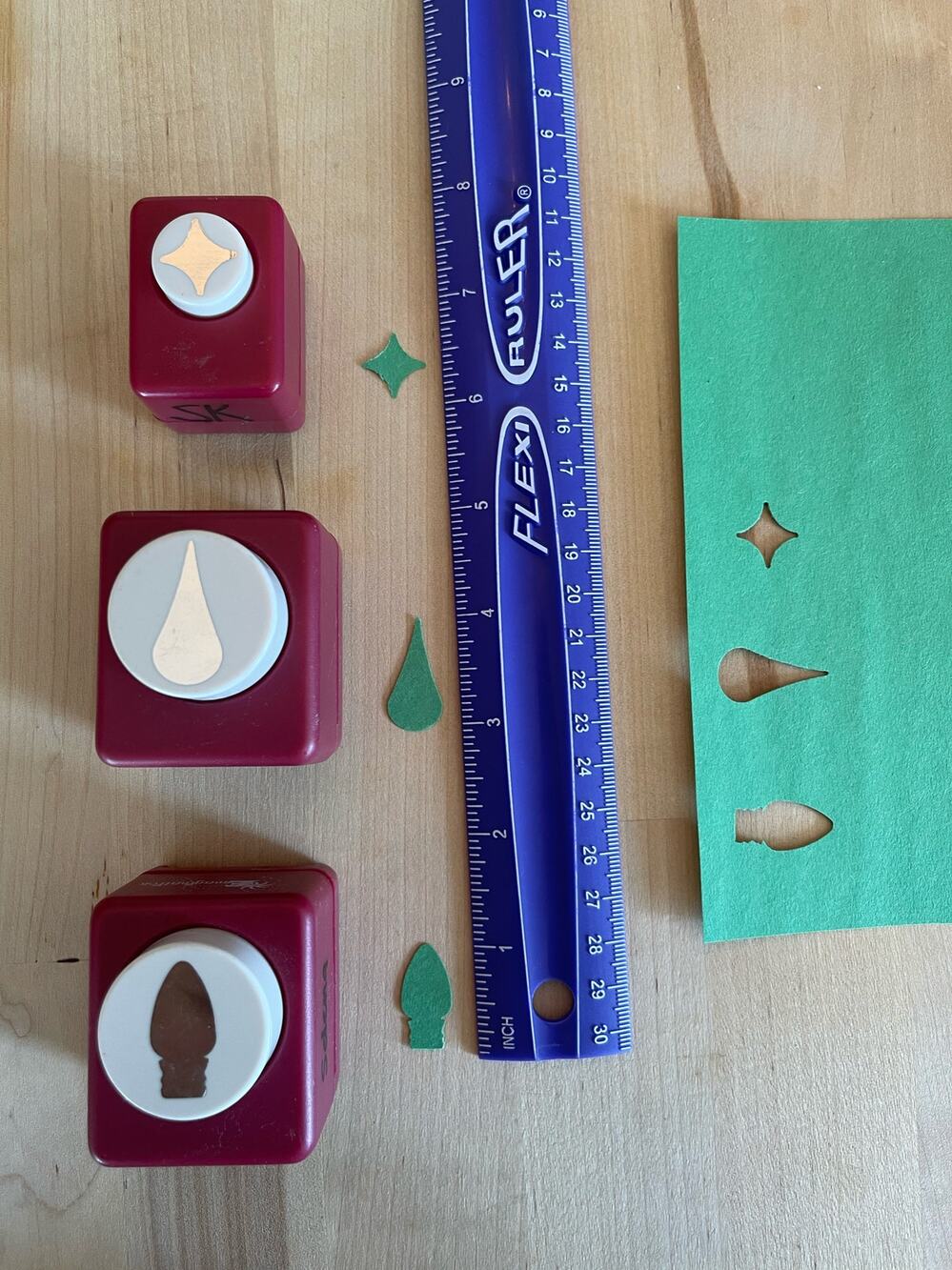 Lot of 3 Emagination Paper Punches Light Bulb Tear Drop Star